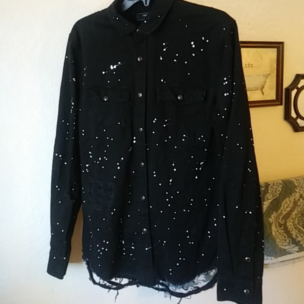 Splatter painted button up shirt/jacket